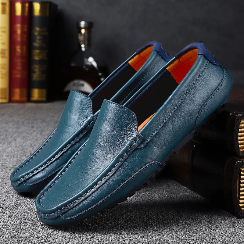 Leather Men Shoes Luxury Trendy 2024 Casual Slip on Formal Loafers Men Moccasins Italian Black Male Driving Shoes Sneakers