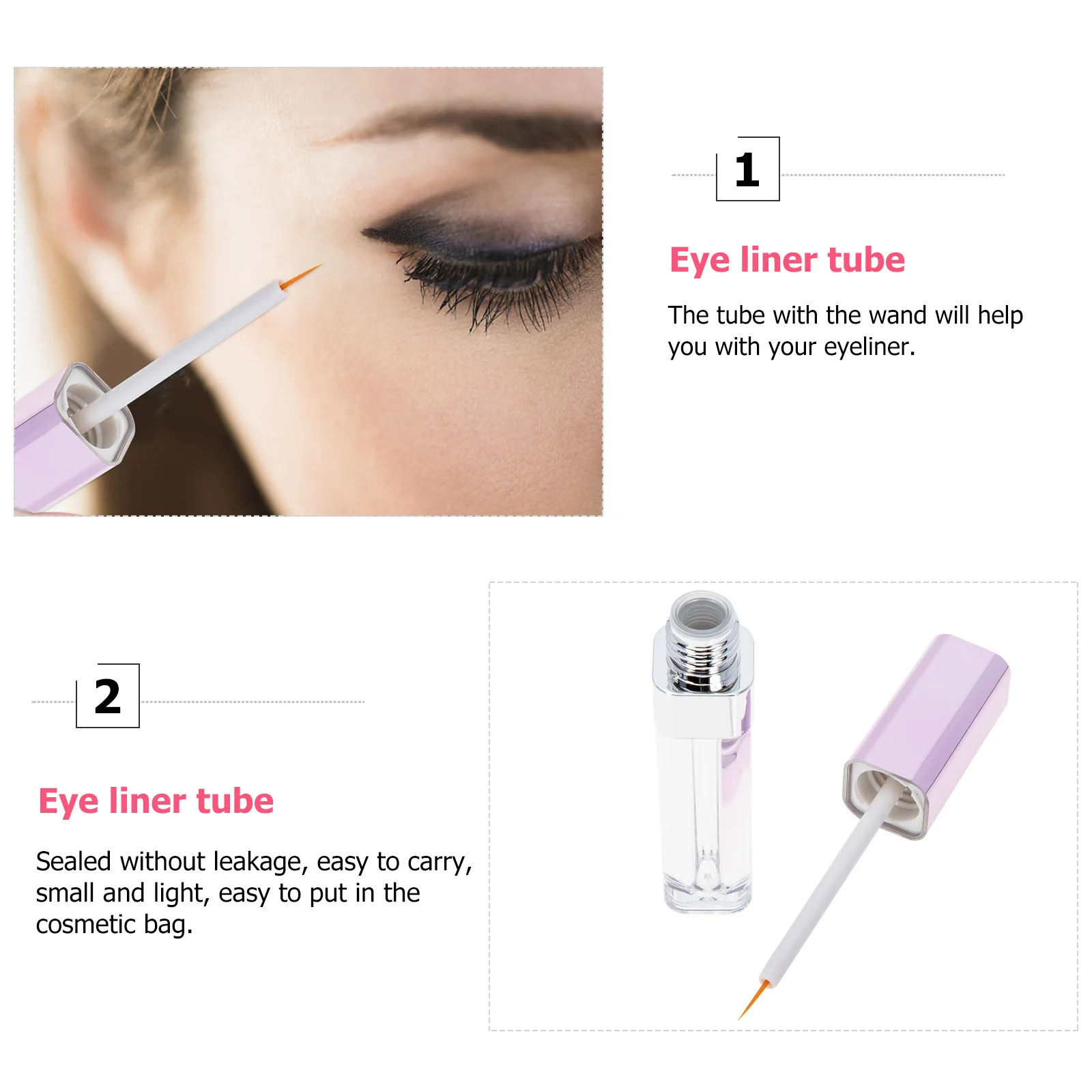 6 ชิ้น หลอดมาสคาร่าแบบเติมได้ ขวดใสสำหรับใส่มาสคาร่า สำหรับการเดินทางประจำวัน ใช้กับครีมบำรุงขนตา อายไลเนอร์ หลอดมาสคาร่า