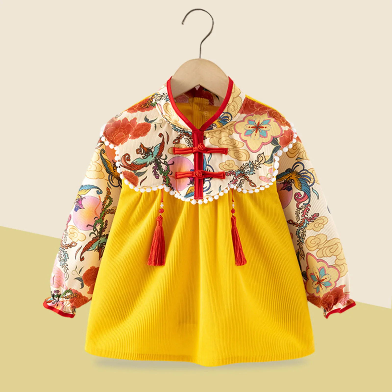 Casual Dresses Hotsale Kids Chinese New Year Dress Lace Dress