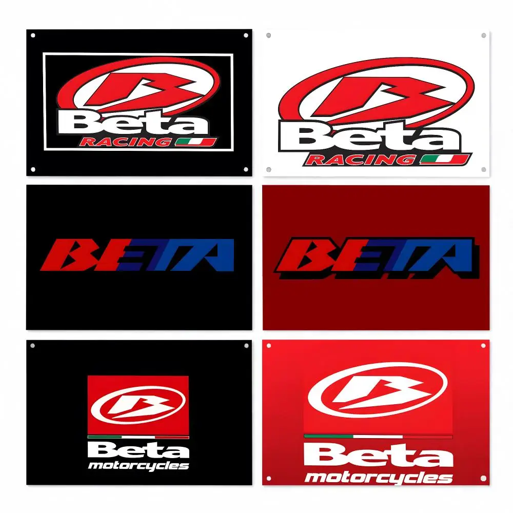 Off-Road Beta Racing Flags Personalized Image Wall Hanging Decor for Garage, Bedroom, Living Room, Dorm