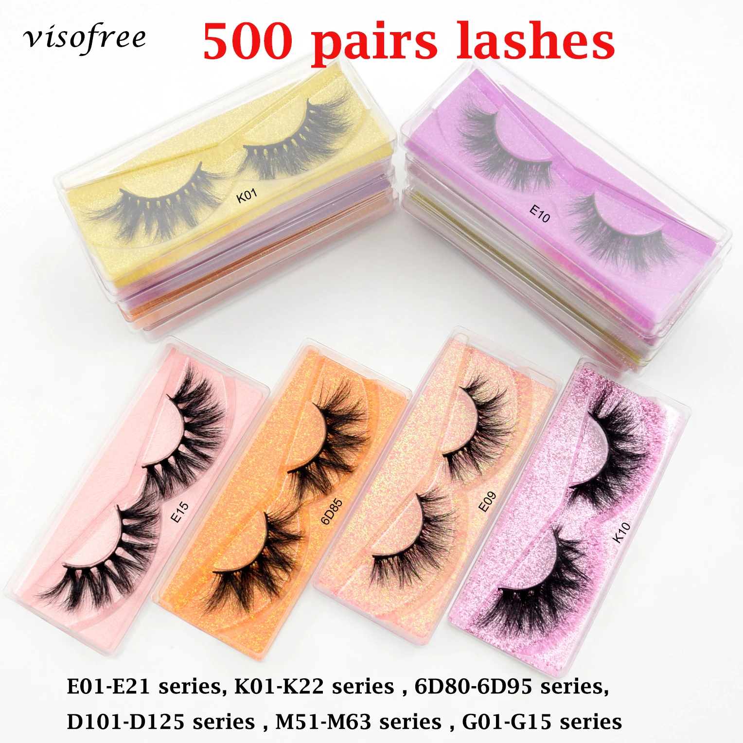 

Mink Eyelashes Wholesale Visofree 500pcs 3D Mink Lashes Natural Mink Eyelashes Pack False Eyelashes Makeup False Lashes In Bulk