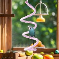 Parrot Rope Perch Flexible Bird Swings For Parrots Cockatiel Peony Reusable Colorful Chewing Toys Macaw Stand Cotton Ladder