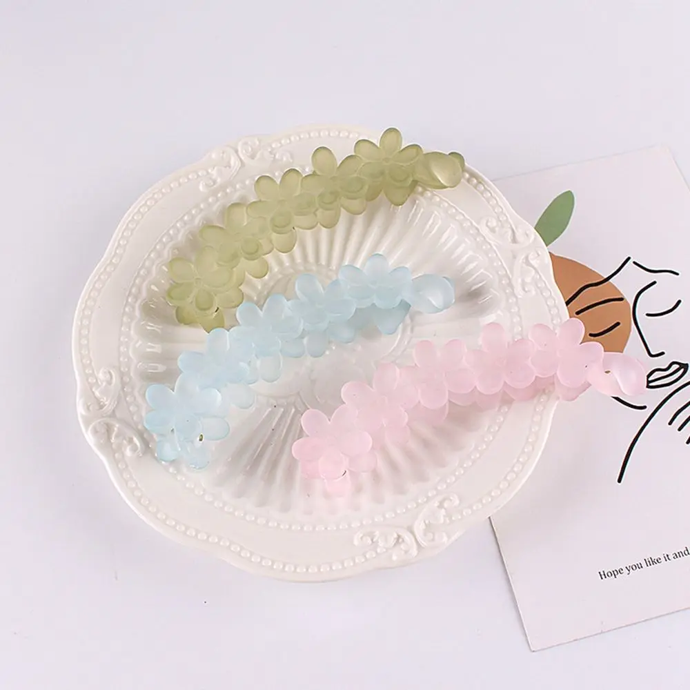 Korean Ponytail Holder Shower Fashion Accessories Hair Claw Acrylic Flower Banana Clips Vintage Hair Clips image 6