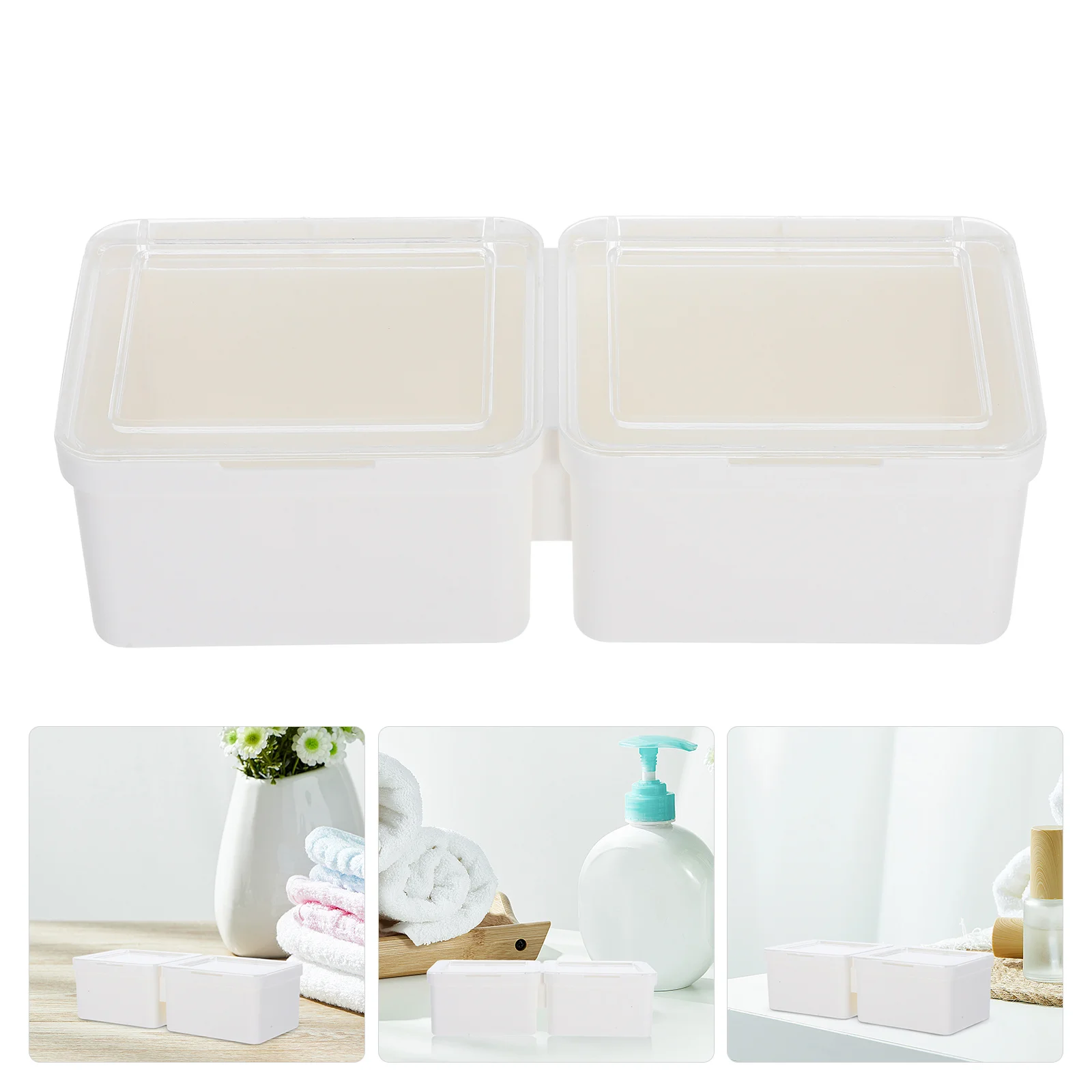 

Laundry Beads Storage Box Transparent Dual Compartment Organizer Durable PP Material Compact Size Laundry Room Accessories
