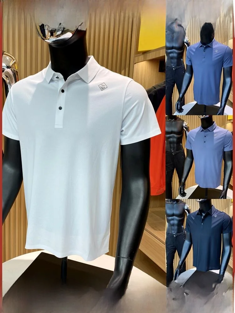 

Busin Casual ort Sve irt Men's Cool Feeling Twill Stand Fit Youth ular Summer Thin Stand Version