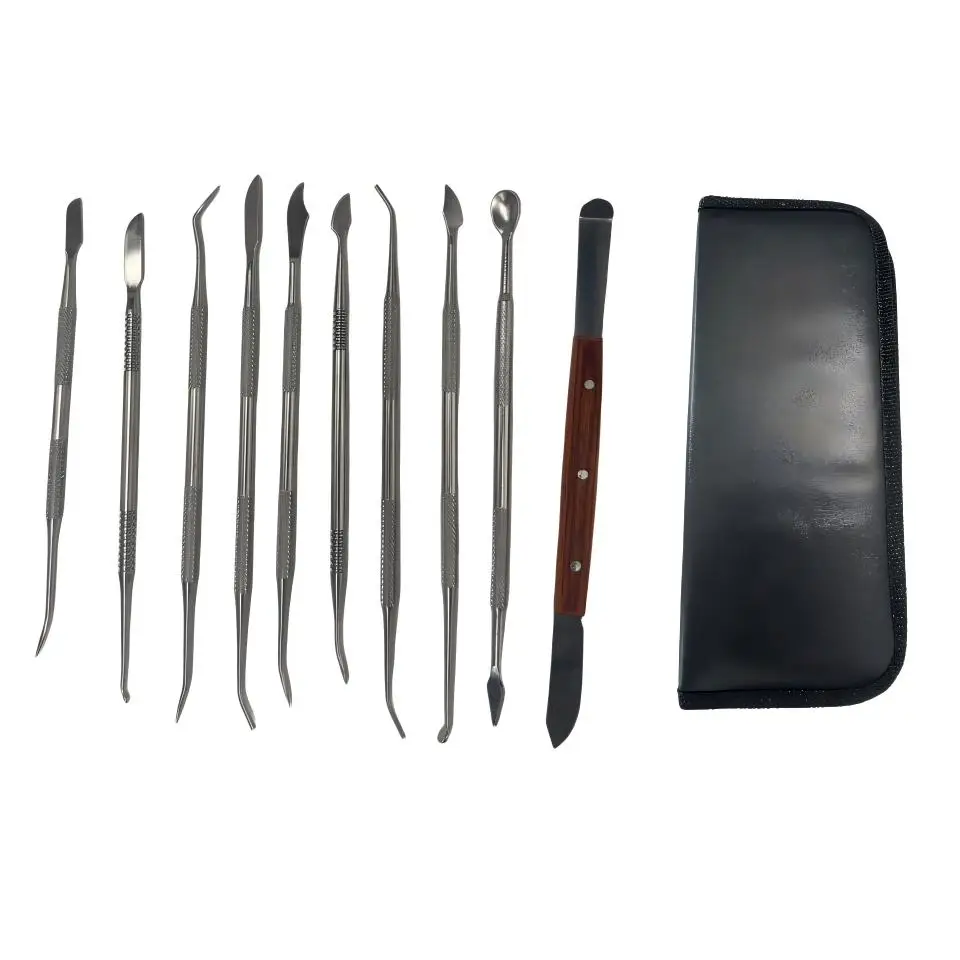 

Professional 10-Piece Dental Lab Wax Carvers Set Stainless Steel Modeling Sculpting Tools for Wax Pattern Fabrication