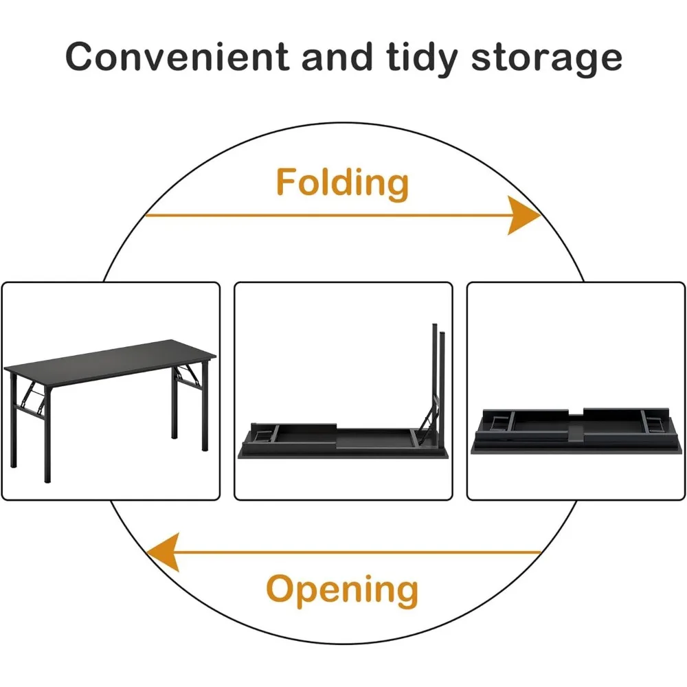 Home Office Desk 59.8 Inch Computer Table for Study Writing with Black Finish Long-Tail Keyword