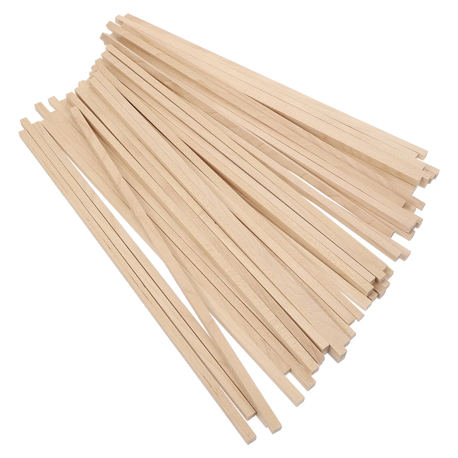 

50pcs Craft Sticks Diy Accessories Unfinished Square Shape DIY Square Wooden Sticks Accessories Rods Durable Practical Use