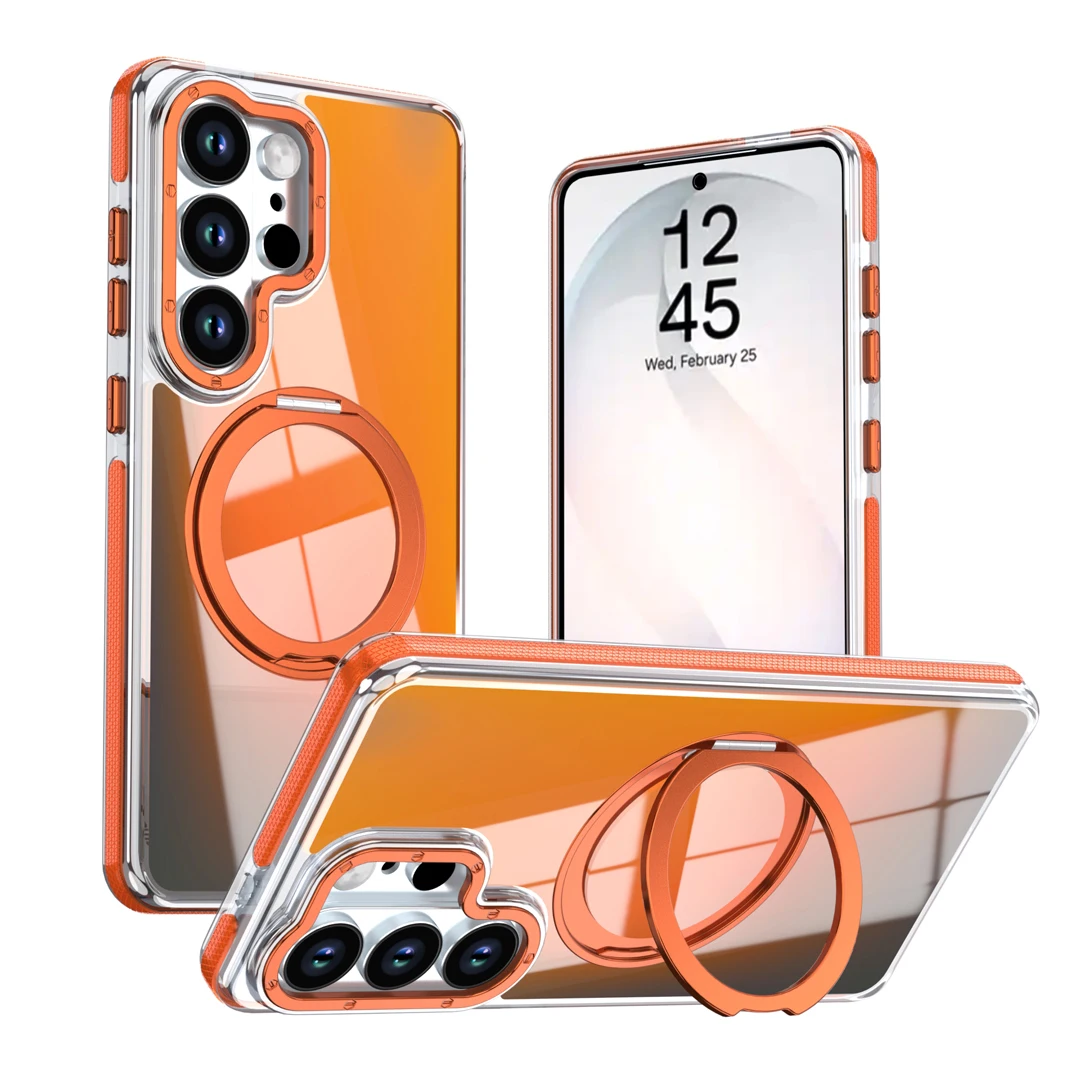 

360°Rotating Bracket Anti-drop Anti-Slip Kickstand Case For Samsung Galaxy S23 FE S24 Plus S25 S26 Ultra Magnetic Charge Cover