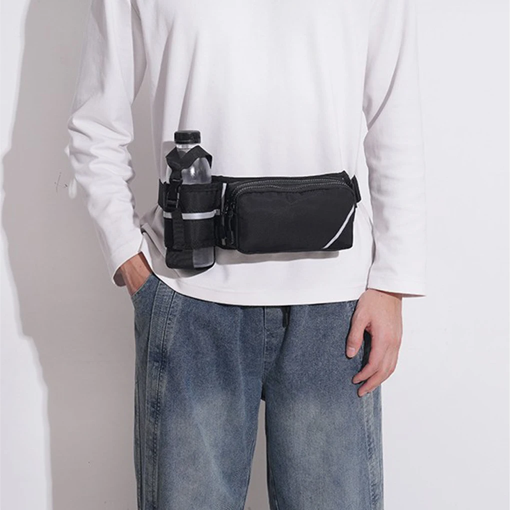 Outdoor Essential Waist Pack With Water Bottle Holder And Waterproof Running Bag Waterproof Running gray