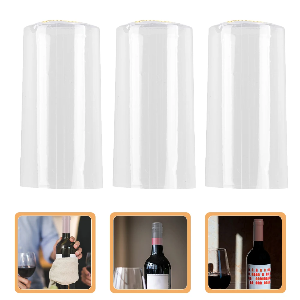 

200pcs Bulk Bottle Heat Shrink Caps Plastic Leakproof Sealing Capsules For Red Wine Cruise Kitchen Transparent Bottle Sealer