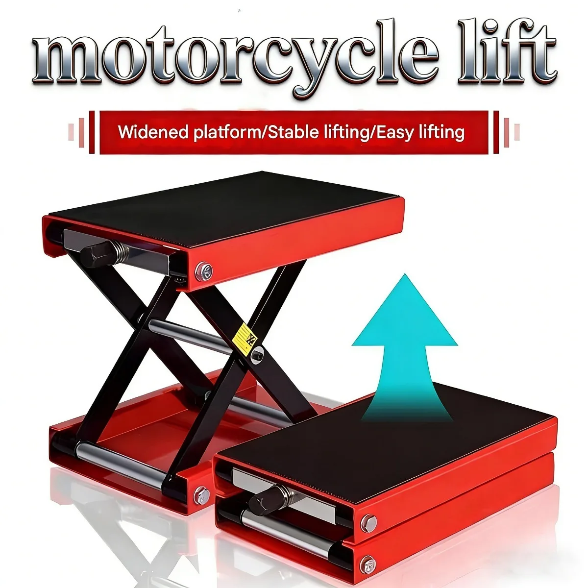 500KG Motorcycle Lift Motorcycle Scissor Lift Jack with Wide Deck & Safety Pin Steel Scissor Jack Fit for Motorcycle