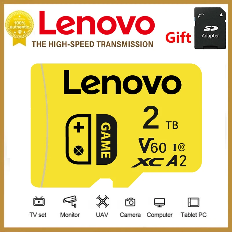 Lenovo Mini 128GB 256GB 512GB SD Memory Card Class 10 High Speed Flash TF Card 2TB SD Card MicroTF SD Card For Nintendo Switch