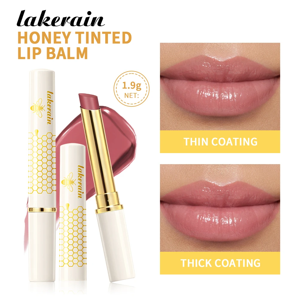Honey Tinted Lip Balm Rich in Honey Extract Deeply Nourishing Moisturizing Lightweight Non Greasy Reduce Lip Wrinkles Lipstick