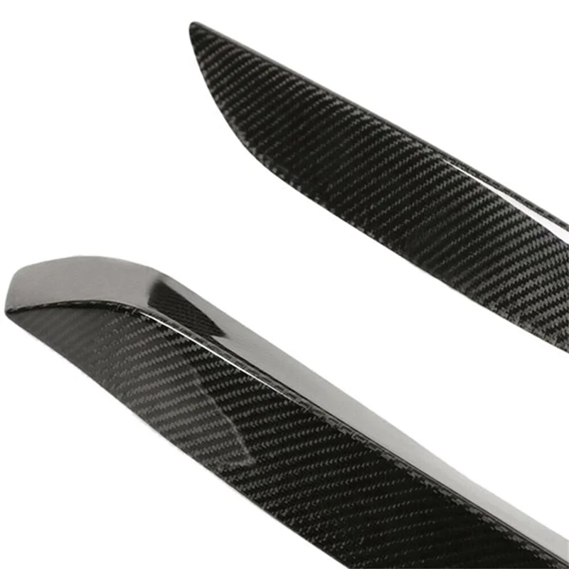 Tendência real de fibra de carbono amortecedor dianteiro lado divisor canards spoiler labial para bmw f80 m3 f82 f83 m4 2015-2018