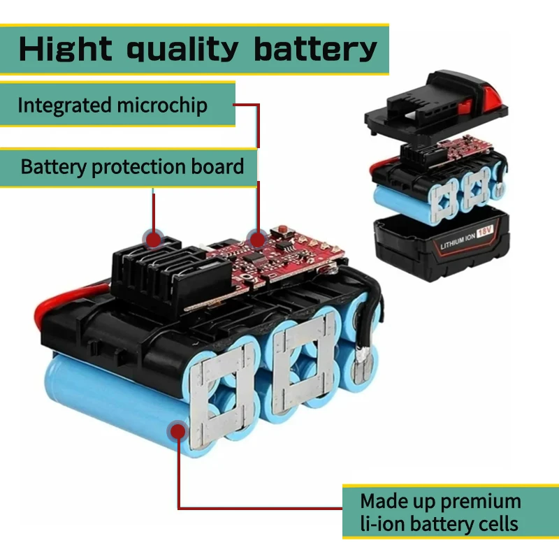 Imagem -04 - Bateria Original das Ferramentas Elétricas para Milwaukee 18v 12ah 4811-1815 48-11-1850 260422 2604-20 2708-22 2607-22