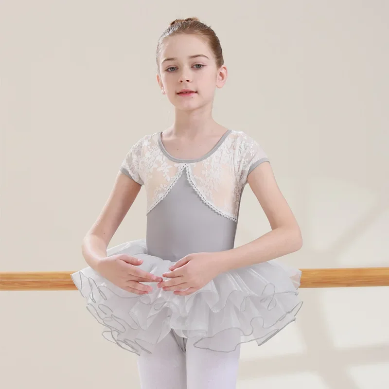 Ballet Leotard Tutu Skirt Set Short Sleeve Theeper New Arrival Factory Direct Soft Cotton Dance Training Stage Practice Costume