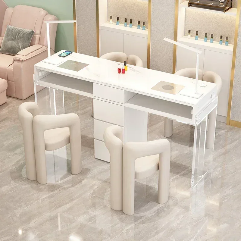%Nail Supplies Equipment Acrylic Tables Professional Manicure Dust Collector Desk Nails Beauty Table Manicure Tafel Furniture
