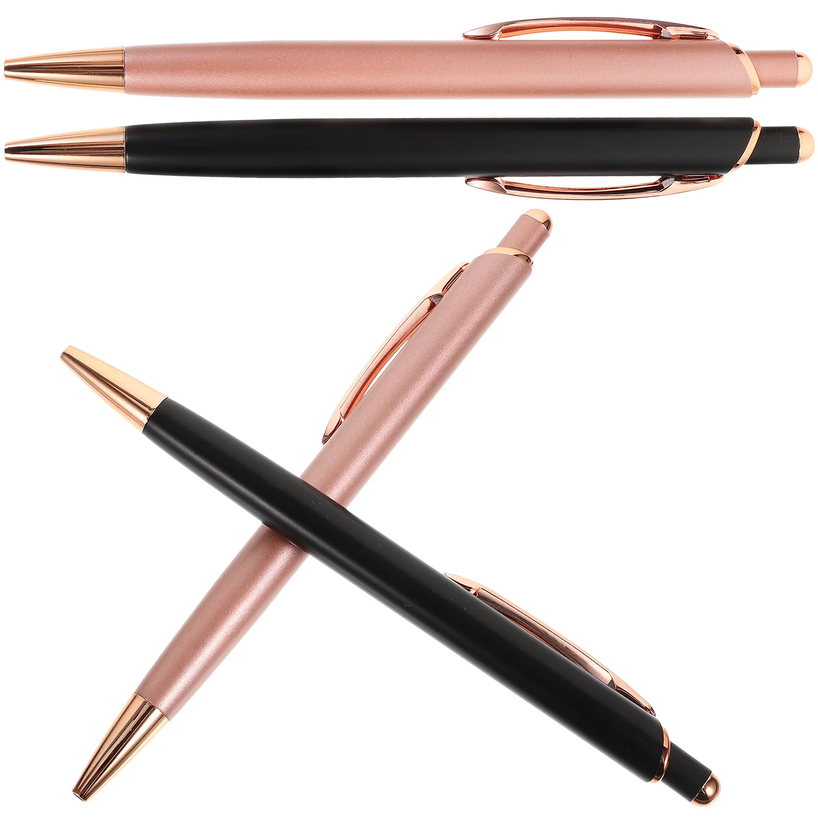 

4 Pcs Press The Ballpoint Pen Daily Use Pens Bulk Nurse Portable Black Ink Metal Multiple Colors
