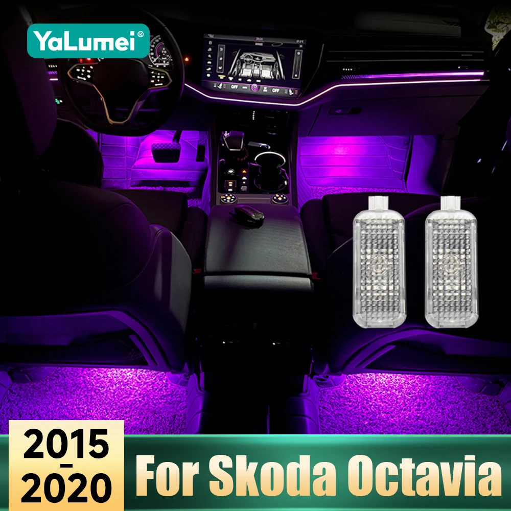 For Skoda Octavia A7 MK3 5E 2015 2016 2017 2018 2019 2020 LED Car Footwell Lamp Atmosphere Decorative Light Interior Accessories