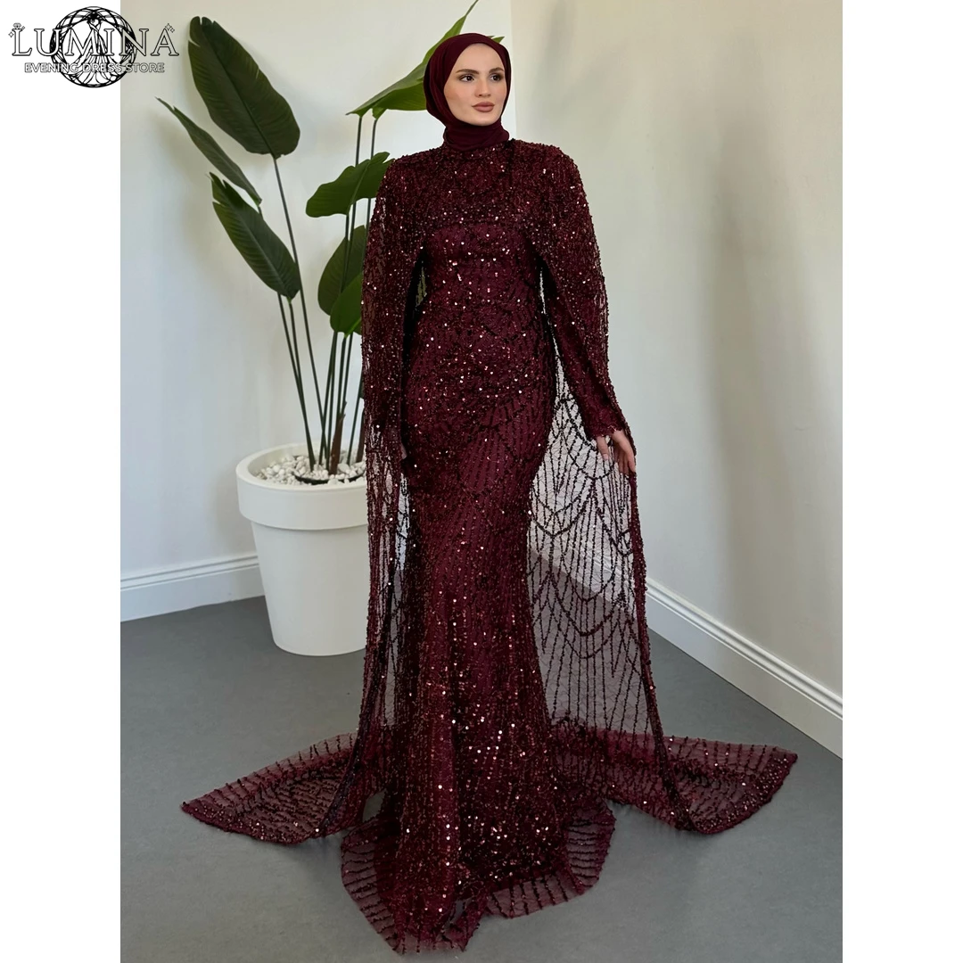 Lumina Maßgeschneiderte Kleider 2026 Luxuriöses Abendkleid 2026 A-Linie mit Perlenstickerei Maßgefertigte Kleider für besondere Anlässe Rosa Partykleid