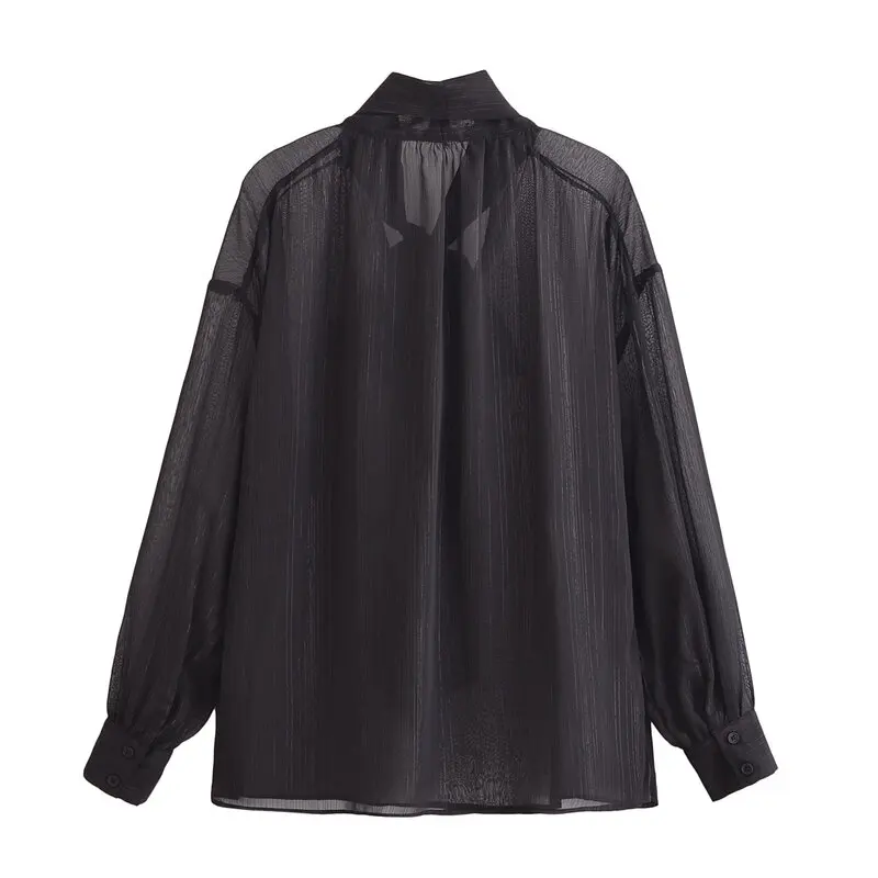 

Fall Winter New Women's round Ne Long Sve irt Design Sensation Metal Color Tead Loose Fit Regular Length 00% Other ...