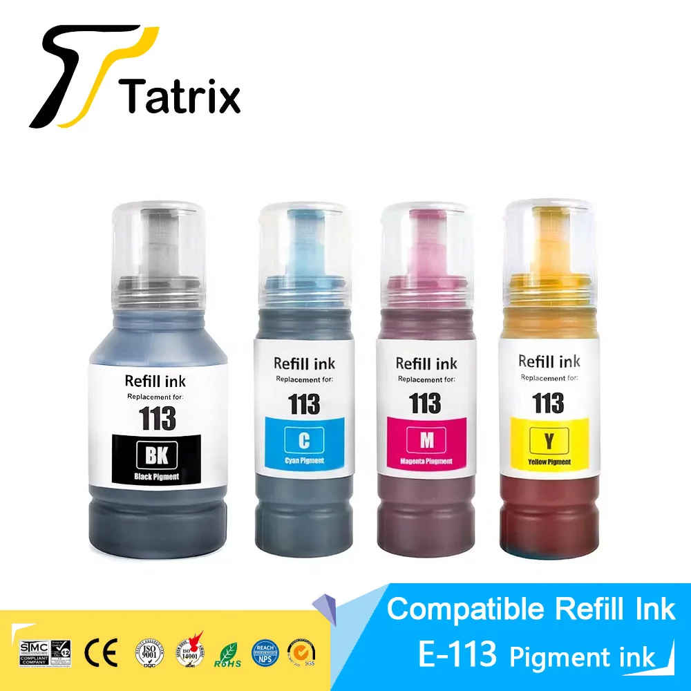 Tatrix Quality Compatible Refill Ink For Epeon 113 ink T113 Refill Ink For Epson EcoTank ET-5150/ET-5170/ET-5800/ET-5850/ET-5880