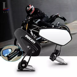 For Ducati Monster 696 795 796 797 821 937 S2R 800 Universal Motorcycle Mirrors Rearview 2pcs Handle Bar End Mounting