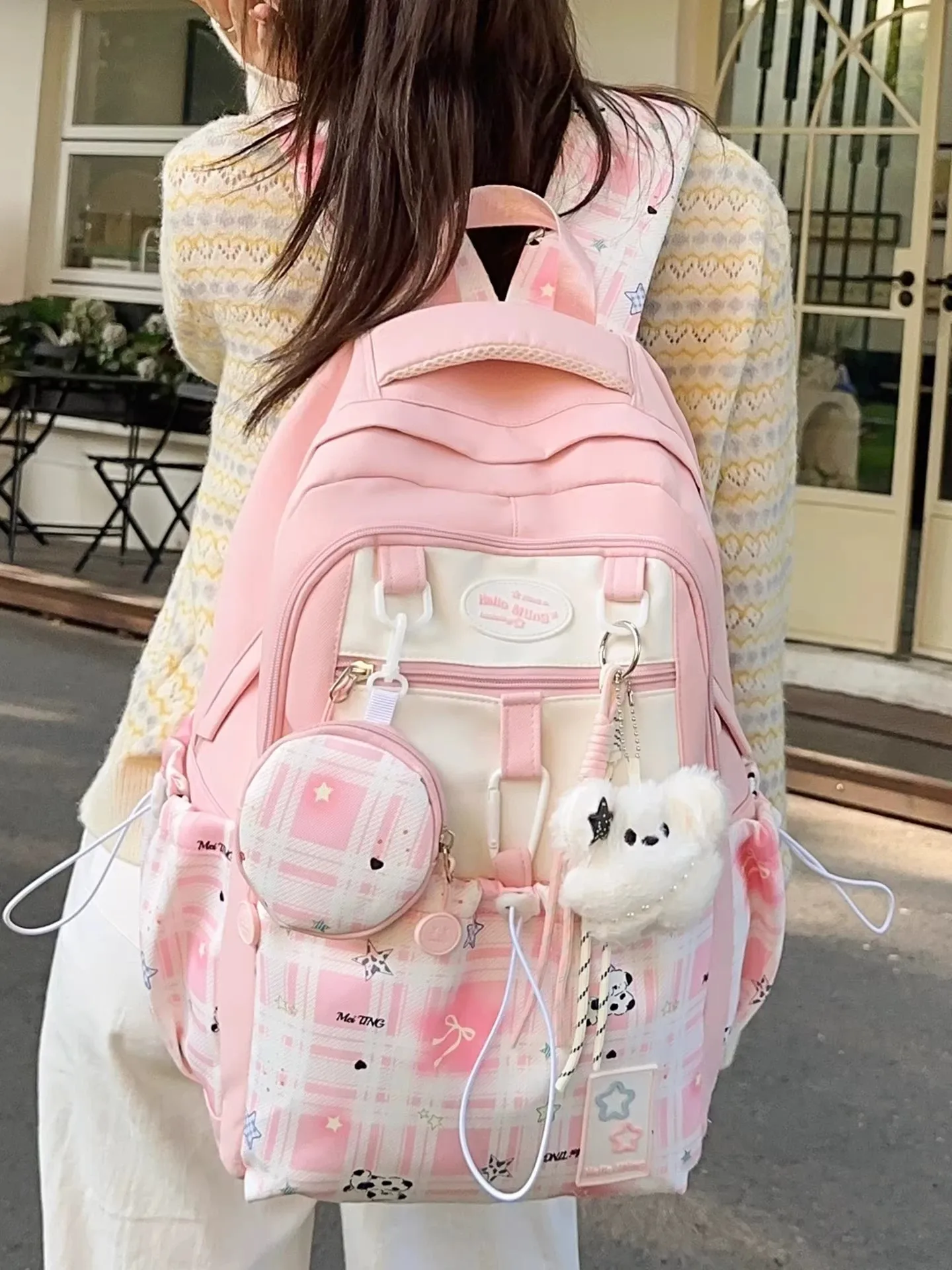 roujedsyle-bolso-de-hombro-ligero-de-gran-capacidad-para-ninas-de-secundaria-mochila-escolar-elegante-con-cierre-de-cremal