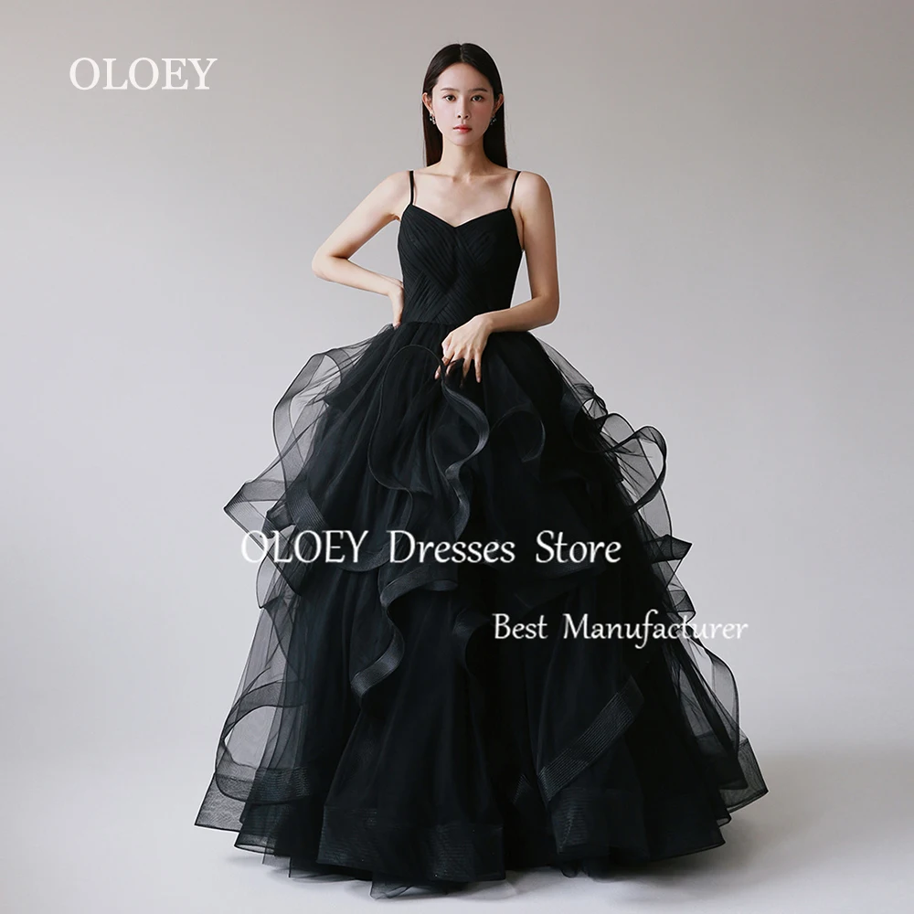 OLOEY Simple V Neck Prom Dress Korea Wedding Photoshoot Sleeveless Party Dress Dusty Blue Purple Ivory Black Long Gown