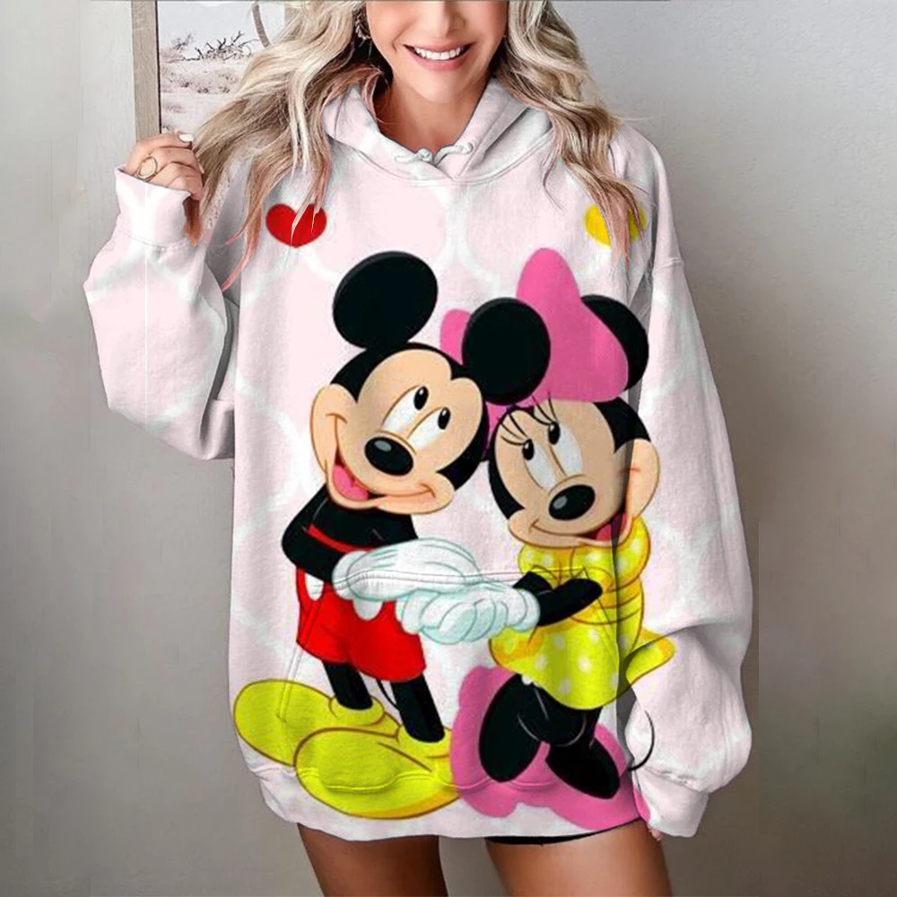 Sweater hoodie wanita, baju sweater hoodie anime wanita, sweater hoodie Amerika musim gugur, sweater Disney wanita, sweater hoodie kartun, untuk wanita