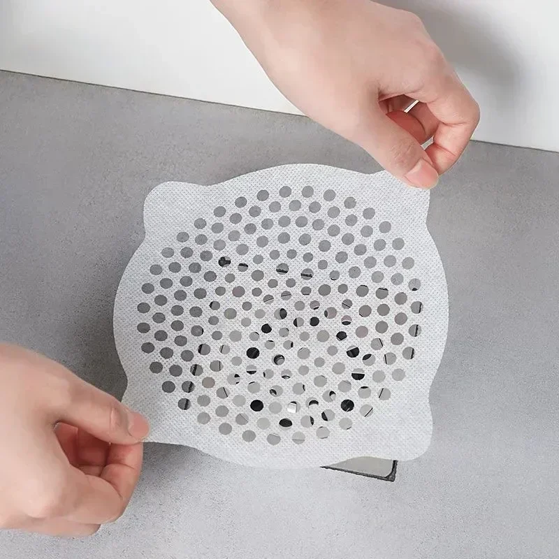 50/5Pcs Disposable Floor Drain Sticker Anti-blocking Sink Strainer Filter Mesh Bathroom Shower Hair Catcher Drain Screen Hole