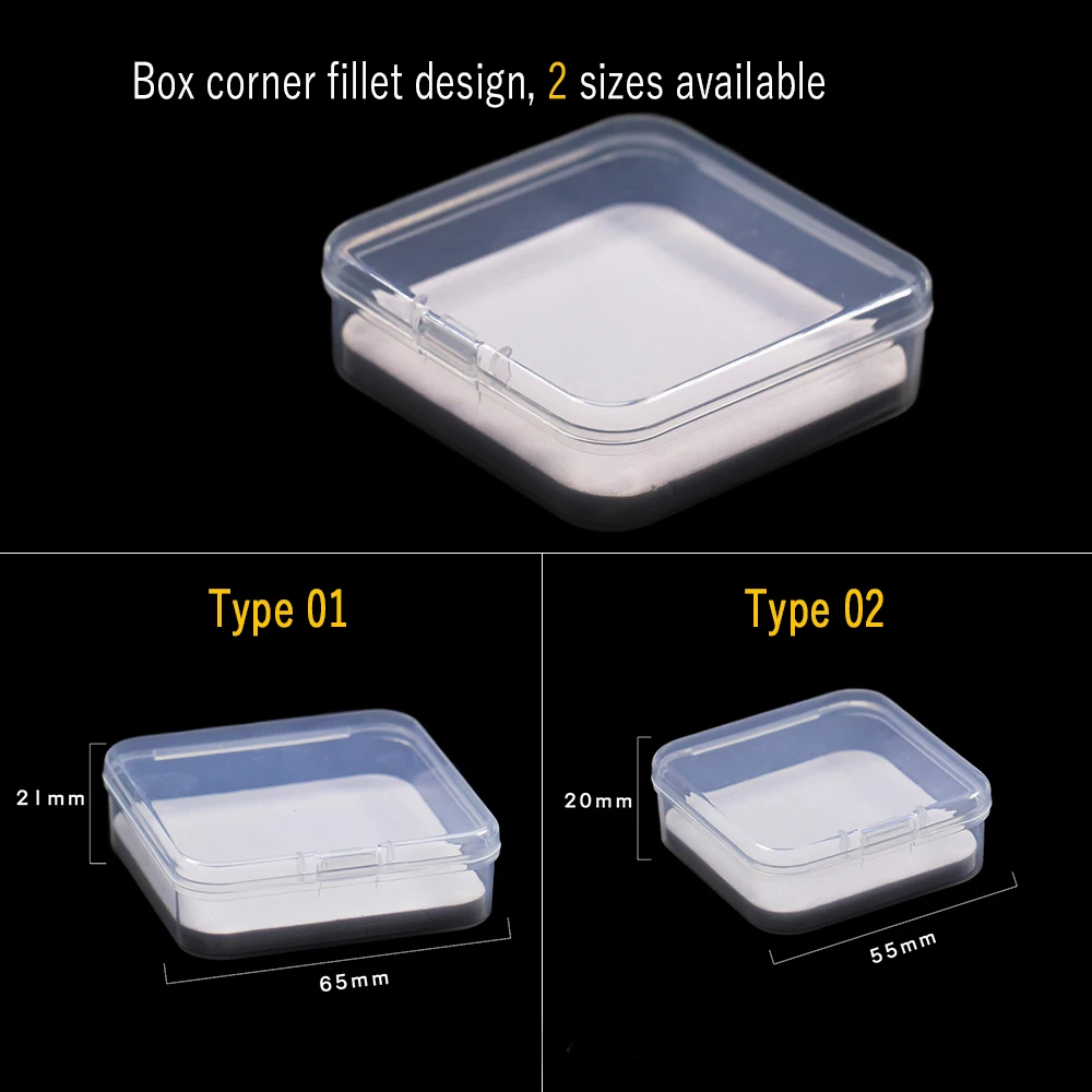 Wifreo Clear Transparent Fly Fishing Box Foam Design Insert Small Types Plastic Mini Storage Fishing Tackle Box Case