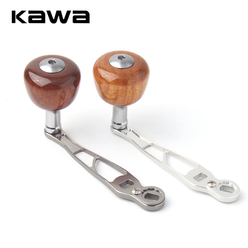 

Kawa New Fishing Handle Metal And Wooden Materials Length 100mm For Shi/Da/A Bait Casting Fishing Reel Handle Accessory Knob DIY