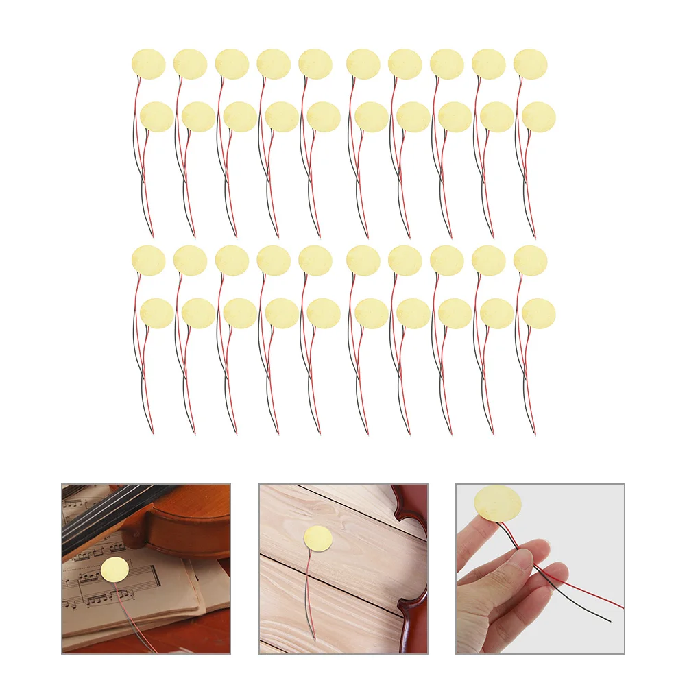 

40 Pcs Guitar Piezo Discs Acoustic Accessories Parts Instrument Copper Sheet Music Trigger Drum Electric