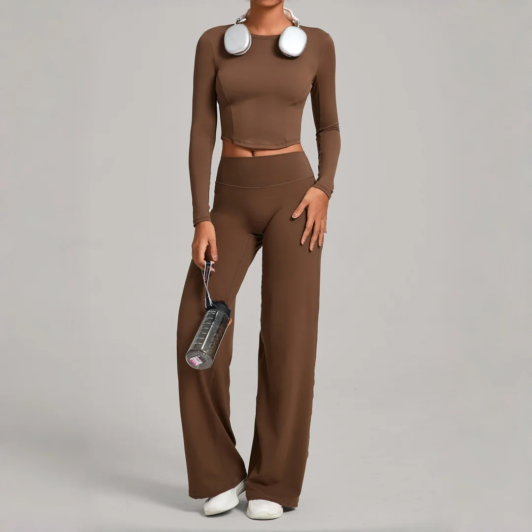 

Bare Feel Yoga Suit Fitness High Waist Peach Hip Long Sleeves Pants Set Winter Casual Running Dance Workout Clothes Gym Yoga Set