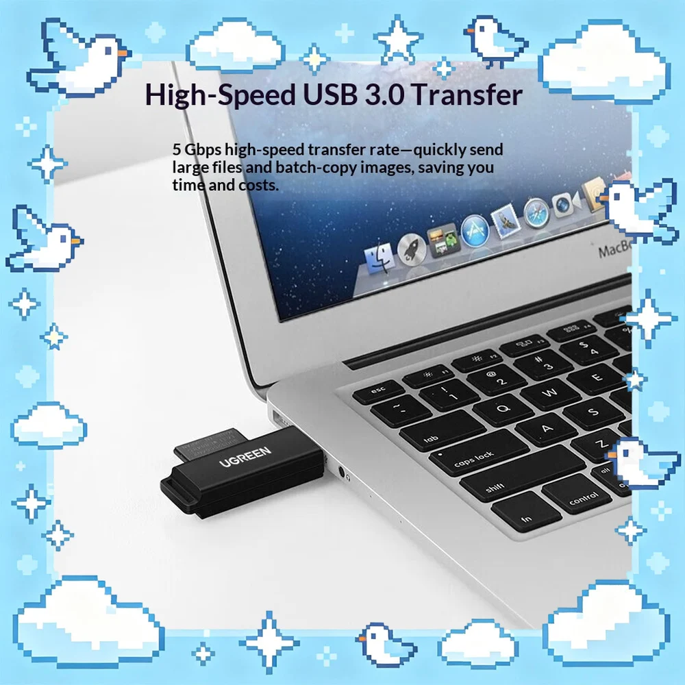 UGREEN 40752 CM104 USB 3.0 SD TF Card Reader Memory Card Adapter for Computer Laptop