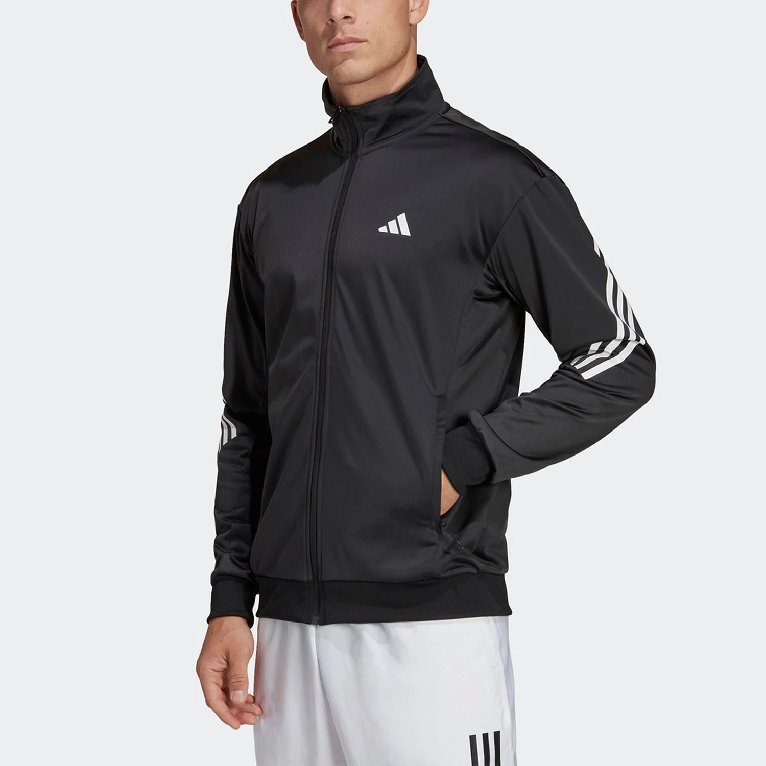 

Оригинальная новая мужская классическая спортивная куртка Adidas с полосками и воротником-стойкой HT7176
