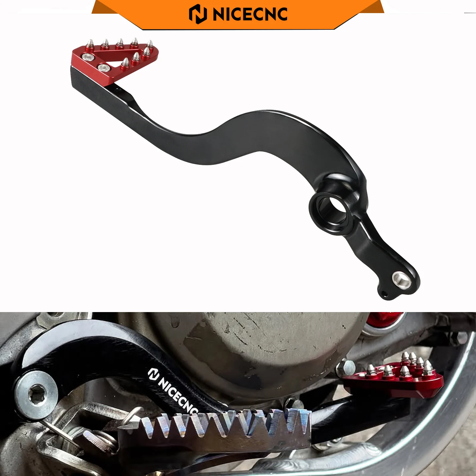 

NICECNC Forged Brake Pedal Lever Adjustable Tip For Honda CRF450R 2005-2024 CRF250R 2004-2024 CRF450RX 2017-2024 CRF250RX 19-24