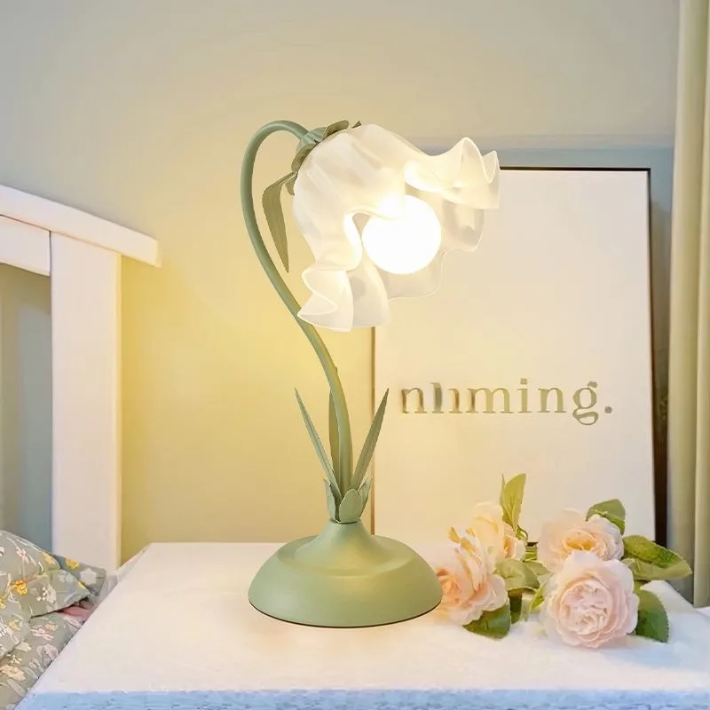 Flower LED Desk Lamp Student Bedroom Room Wall Lighting Touch Reading Lamp Multi-function Lamp Table Light Home Decoration