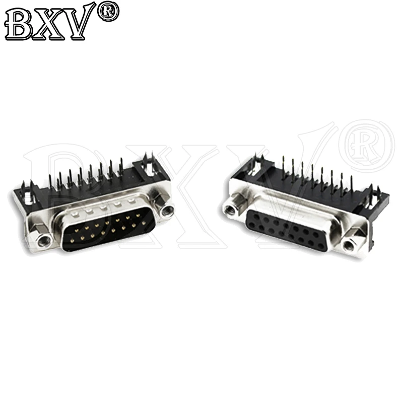 5Pcs Dr9 Dr15 Dr25 Hole/pin Female/male Right Angle Welded D-sub Connector Rs232 Serial Port Adapter 9/15/25pin