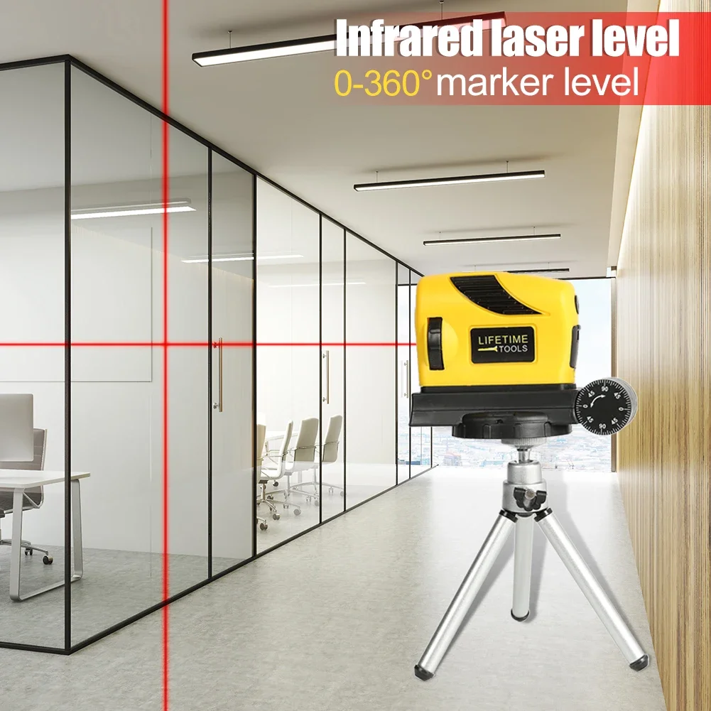 Point/Line/Cross Laser Level 0-360 Degree Horizontal/Vertical Infrared Meter Scale Measuring Tool Optical Instrument