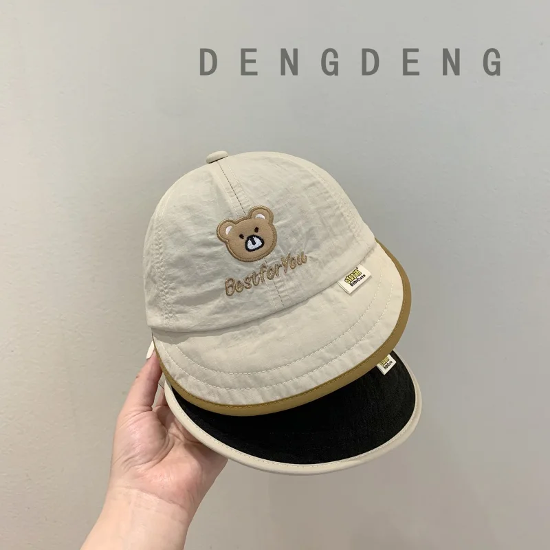 

Spring and Summer Cute Bear Quick-Drying Sunscreen Infants Cap Men and Women Peaked Cap