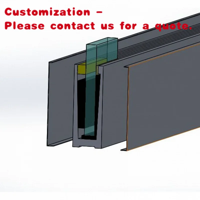 custom.Modern Design Staircase Handrail Aluminum Base Shoe Frameless Glass Railing