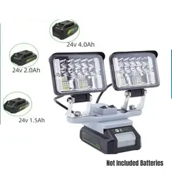 Cordless Led Work Light For Greenworks 24v Battery, Portable Flood Light Flashlight Camping Torch 1USB(Not include battery)