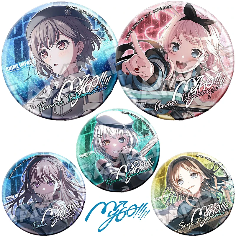BanG Dream It's MyGO شارات كرتونية عصرية لشخصية أنيمي تاكاماتسو توموري أنون شيهايا ليزر صفيح دبابيس حقيبة الديكور
