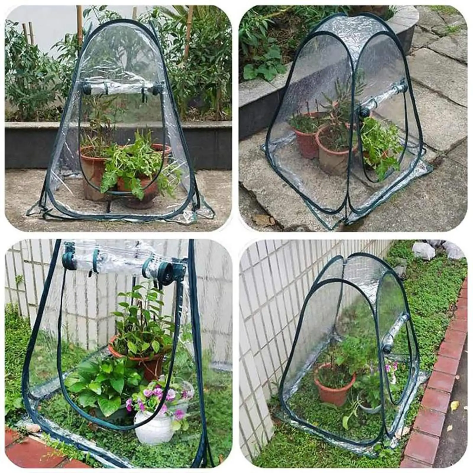 Mini Tent popped Up Greenhouse Transparent Gardening Flowerpot Cover Portable