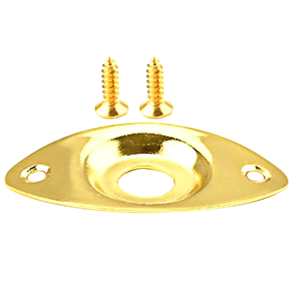 

Golden Socket Sheet Electric Guitar Jack Plates Replacement Non-Burr Smooth Metal Practical Sturdy Output Socket Plates Guitar