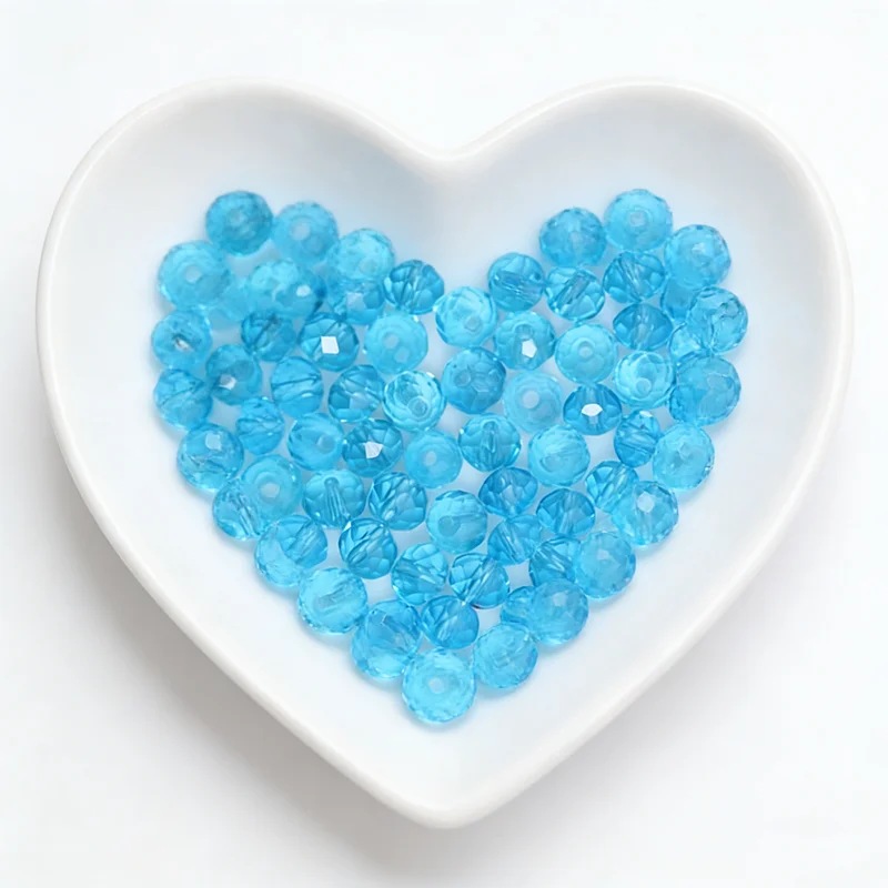Lake blue 2mm 4mm 6mm  8mm 10mm 12mm Rondelle Glass Crystal Beads DIY Jewelry Accessories Loose beads