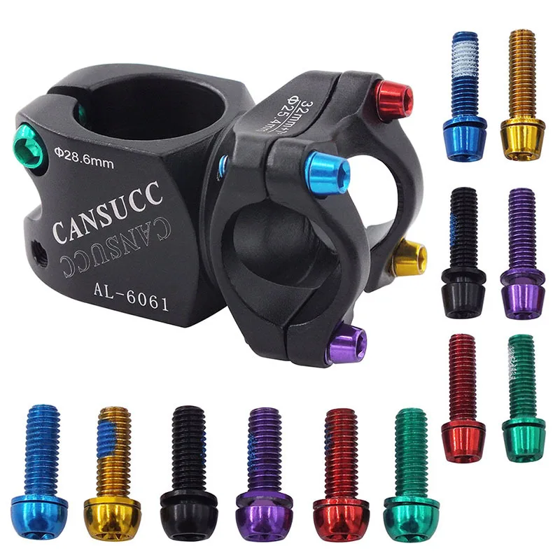 Image of M5×18mm bunte, titanbeschichtete Vorbau-Schrauben, korrosionsbeständige, rostfreie Schrauben für Mountainbike- und Rennrad-Lenker-Vorbauten